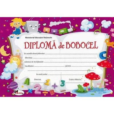 Diploma - Format A4, model imagine bobocel, trenulet