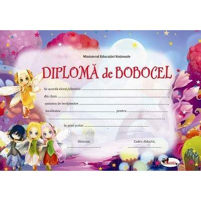 Diploma - Format A4, model imagine bobocel, zane