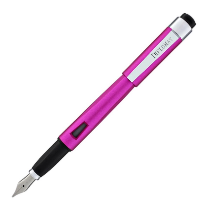 Diplomat Magnum - Hot Pink - stilou cu penita F, din otel inoxidabil