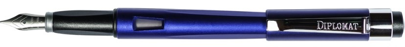 Diplomat Magnum - Indigo Blue - stilou cu penita M, din otel inoxidabil