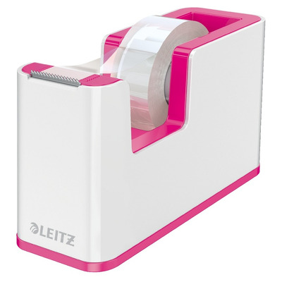 Dispenser banda adeziva LEITZ WOW, PS, banda inclusa, culori duale, alb-roz