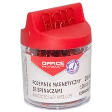 Dispenser magnetic echipat cu 100 agrafe, Office Products - rosu