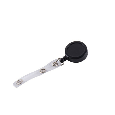 Dispozitiv cu snur retractabil pt. legitimatii, rotund - D20mm, clips curea, negru