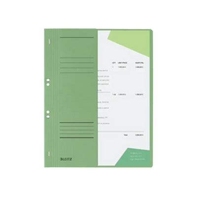 Dosar cu sina Leitz 1/2, carton, A4, cu capse, 170 coli, verde