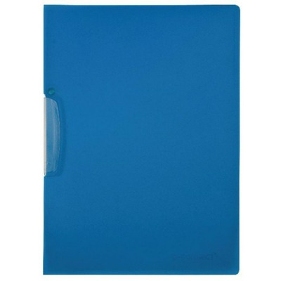 Dosar din plastic cu clema pivotanta, Q-Connect - albastru transparent