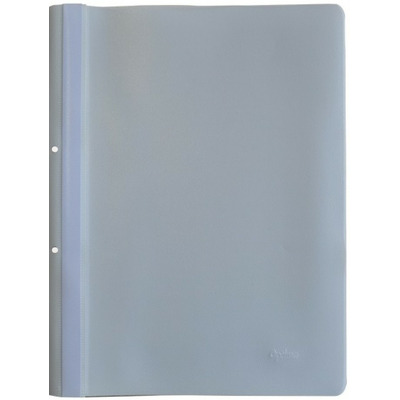 Dosar plastic cu sina, cu gauri, 10 buc/set, Optima - gri