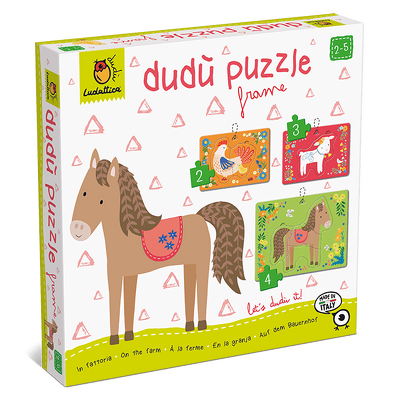 Dudu puzzle in rama 2-3-4 piese - Animale de la ferma, Ludattica, 2-3 ani +