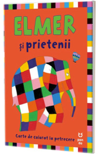 Elmer si prietenii lui, carte de colorat pentru petreceri