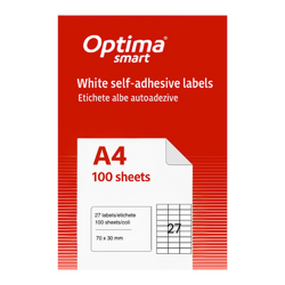 Etichete albe autoadezive 27/A4, 70 x 30 mm, 100 coli/top