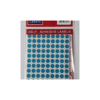 Etichete autoadezive color, D 8 mm, 750 buc/set - albastru