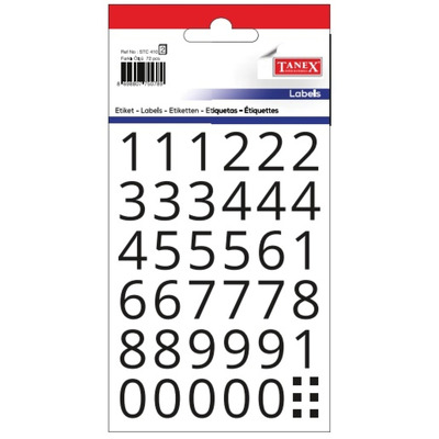 Etichete cu cifre, 0-9, 70buc/set, Tanex
