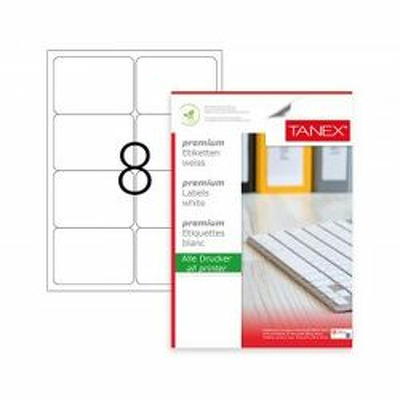Etichete polyester albe, autoadezive, 8/A4, 99.1 x 67.7mm, 25 coli/top, colturi rotunjite