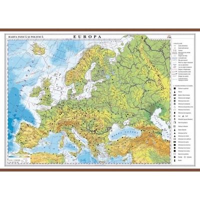 Europa. Harta fizica si politica 1000x700 mm