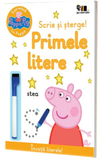 Exerseaza cu Peppa. Scrie si sterge! Primele litere