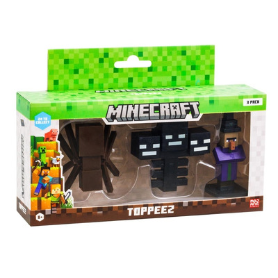 Figureine Minecraft 3D Toppeez, 3 bucati. Spider - Wither - Whitch