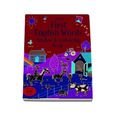 First English words sticker and colouring book