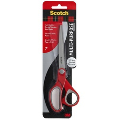Foarfeca ergonomica, 18cm, cu rubber grip,  SCOTCH Office - rosu/gri
