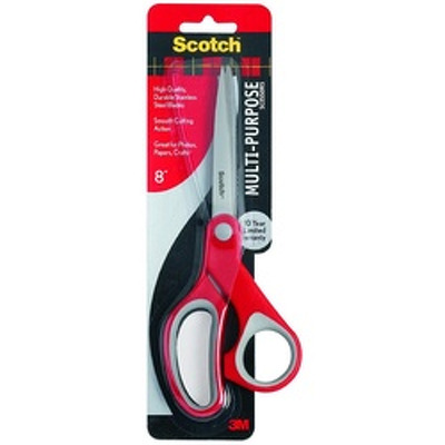 Foarfeca ergonomica, 20.5cm, cu rubber grip,  SCOTCH Office - rosu/gri