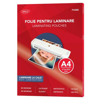 Folie laminare A4 80 microni 100/top, FO480