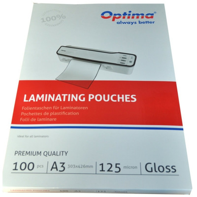 Folie pentru laminare, A3 125 microni 100buc/top Optima