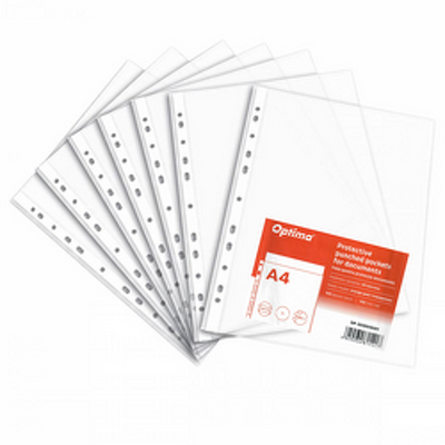 Folie protectie pentru documente A4, 40 microni, 100 folii/set, Optima Standard - transparent Folie protectie pentru documente A4, 40 microni, 100 folii/set, Optima Standard - transparent