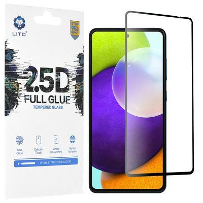 Folie sticla securizata Lito 2.5D FullGlue Glass pentru Samsung Galaxy A52 4G, Galaxy A52 5G si Galaxy A52s 5G, neagra Folie sticla securizata Lito 2.5D FullGlue Glass pentru Samsung Galaxy A52 4G, Galaxy A52 5G si Galaxy A52s 5G, neagra