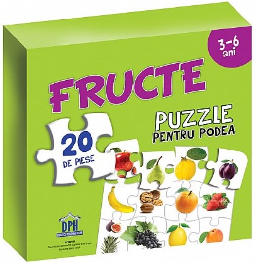 Fructe - Puzzle pentru podea cu 20 de piese (3-6 ani)