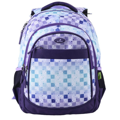 Ghiozdan adolescenti cu 4 compartimente mov/turcoaz, 46 cm