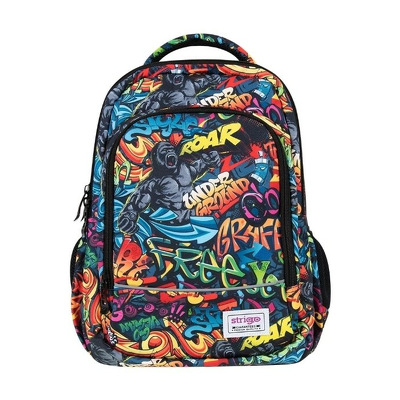 Ghiozdan multicolor cu trei compartimente, schoolbag misty+ 20020ST Strigo