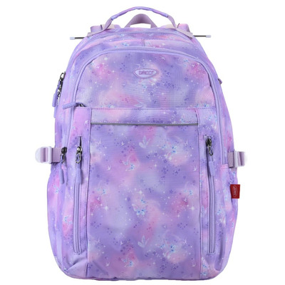 Ghiozdan scolar mov/roz pentru adolescenti cu 5 compartimente, 45 cm