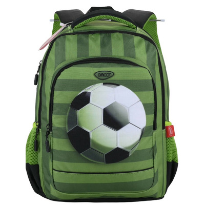 Ghiozdan scolari cu 3 compartimente verde/negru, 41 cm