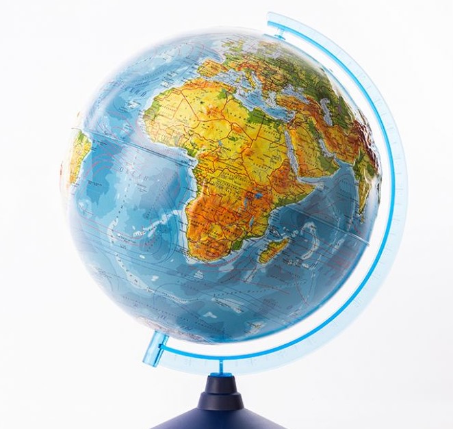 Glob geografic in relief de 25 cm, cu interactivitate VR, si cu sistem de iluminare