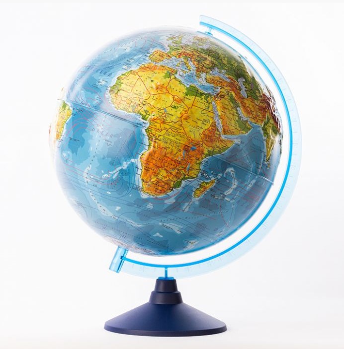 Glob geografic in relief de 32 cm, cu interactivitate VR, si cu sistem de iluminare