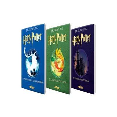 Harry Potter de J. K. Rowling - Set de trei volume. Harry Potter si piatra filosofala, Camera secretelor si prizonierul din Azkaban