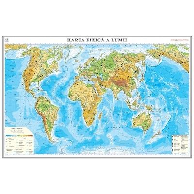 Harta fizica a lumii 1400x1000mm, fara sipci