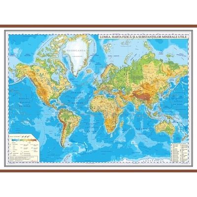 Harta fizica a lumii 2000x1400 mm