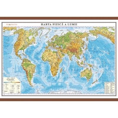 Harta fizica a lumii 700x500 mm