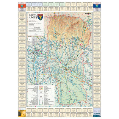 Harta judetului Arges. Dimensiune 90x120cm