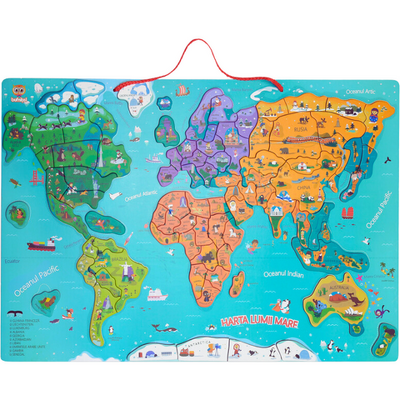 Harta lumii mare - puzzle magnetic (limba romana)