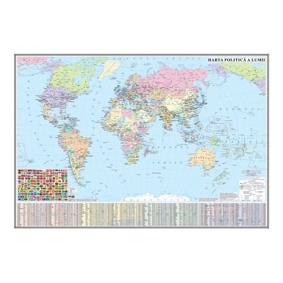 Harta politica a lumii 700x500mm, fara sipci