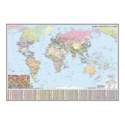 Harta politica a lumii. Harta de contur, 500x350 mm, fara sipci