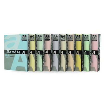 Hartie color pentru copiator A4, 80g/mp, 100coli/top, Double A - 5 culori pastel asortate