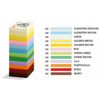 Hartie colorata 75g/mp A4 500 coli galben inchis