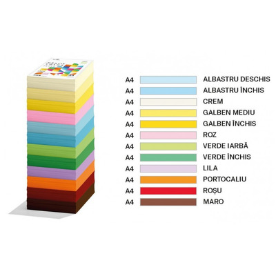 Hartie colorata 75g/mp A4 500 coli ECADA maro