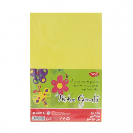 Hartie gumata galben 10 coli, Daco