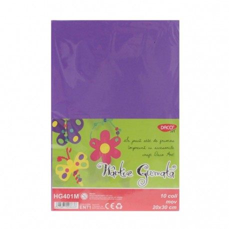 Hartie gumata mov 10 coli, Daco