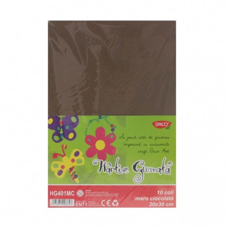 Hartie gumata maro chocolate 10 coli, Daco