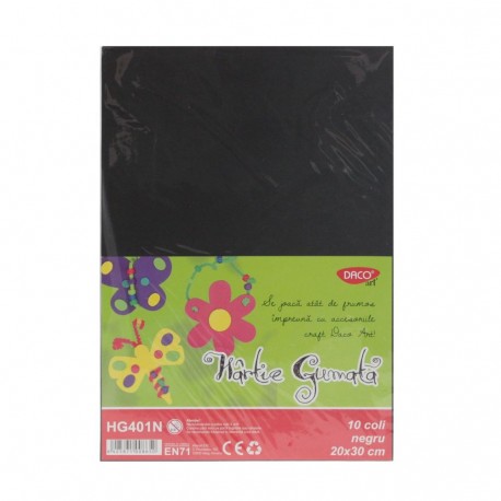 Hartie gumata negru 10 coli, Daco