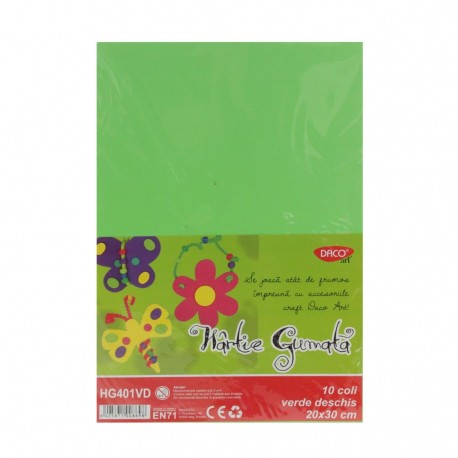 Hartie gumata verde deschis 10 coli, Daco