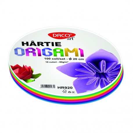 Hartie origami 20 cm, 100/set, Daco